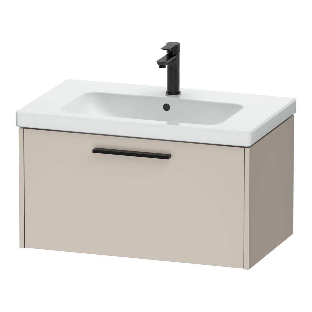 Duravit D-Code – Έπιπλο Νιπτήρα – 784 mm, 1 συρτάρι, νιπτήρας κέντρο, Diamond black Matt – Taupe Matt, Decor (DC46670BD910000)