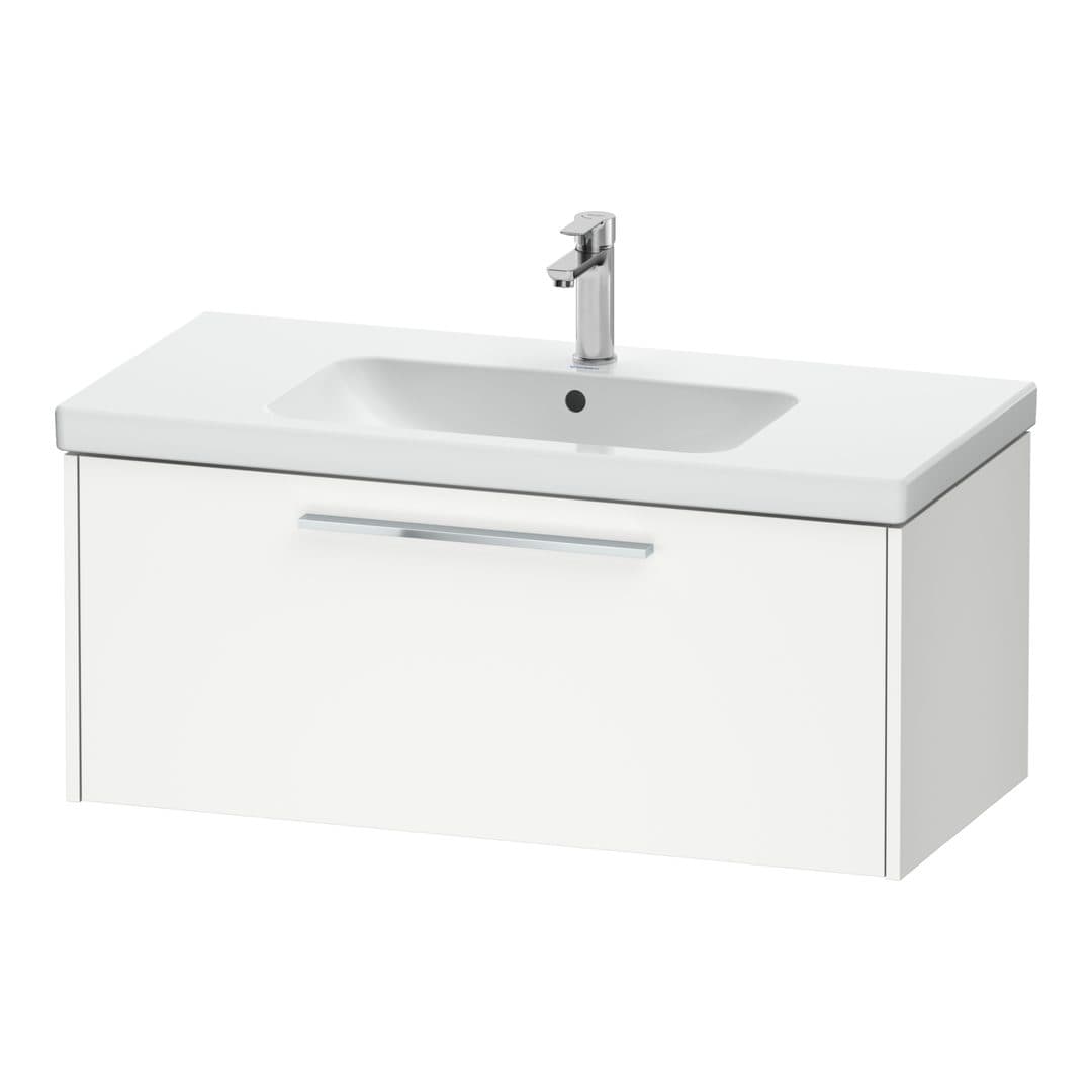 Duravit D-Code – Έπιπλο Νιπτήρα – 984 mm, 1 συρτάρι, νιπτήρας κέντρο, Chrome Glossy – White Matt, Decor (DC4668010180000)