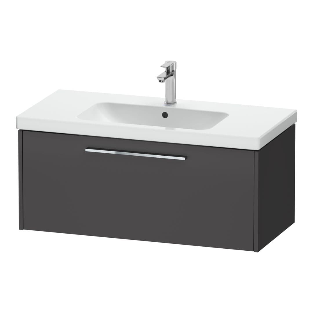 Duravit D-Code – Έπιπλο Νιπτήρα – 984 mm, 1 συρτάρι, νιπτήρας κέντρο, Chrome Glossy – Graphite Matt, Decor (DC4668010490000)