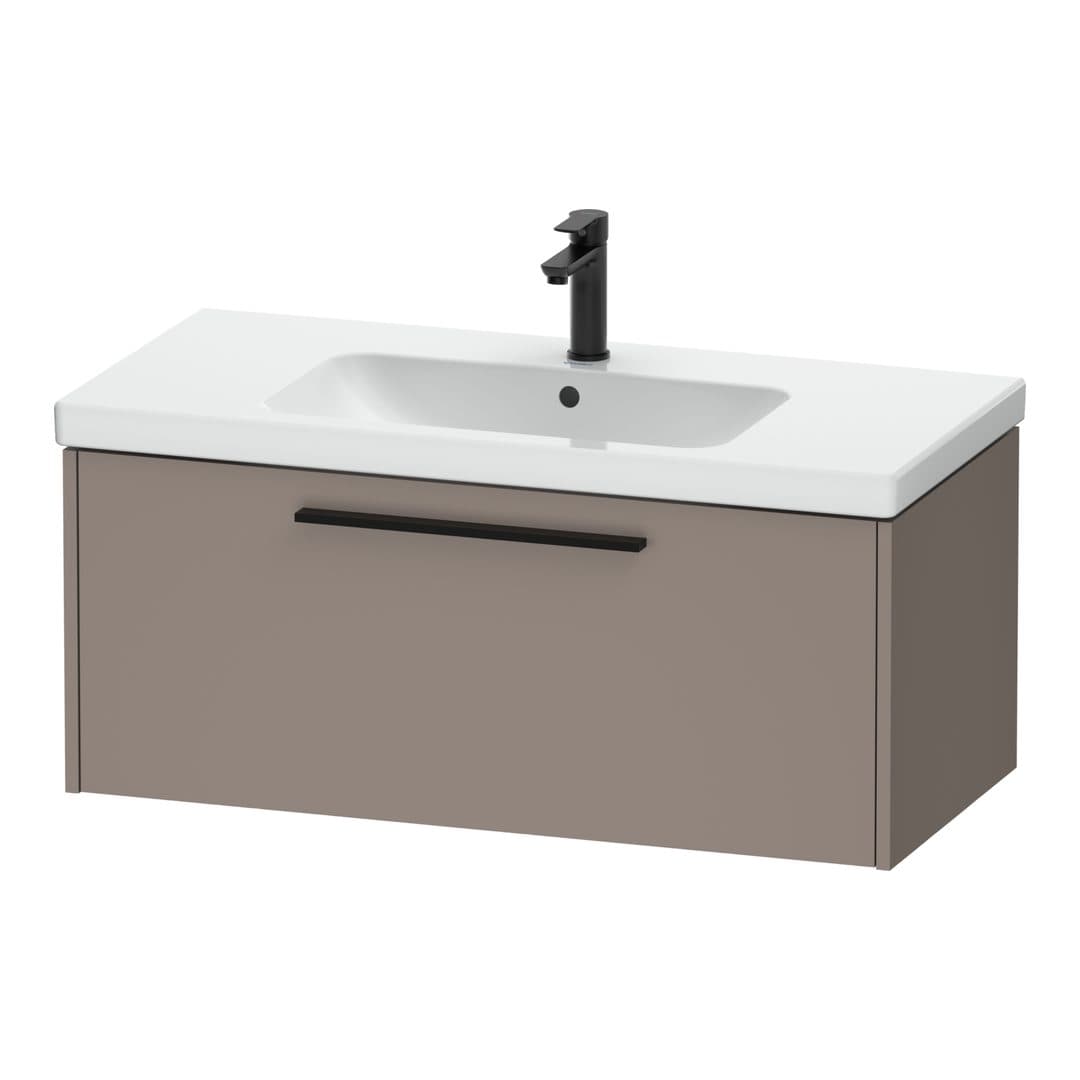 Duravit D-Code – Έπιπλο Νιπτήρα – 984 mm, 1 συρτάρι, νιπτήρας κέντρο, Diamond black Matt – Basalte Matt, Decor (DC46680BD430000)