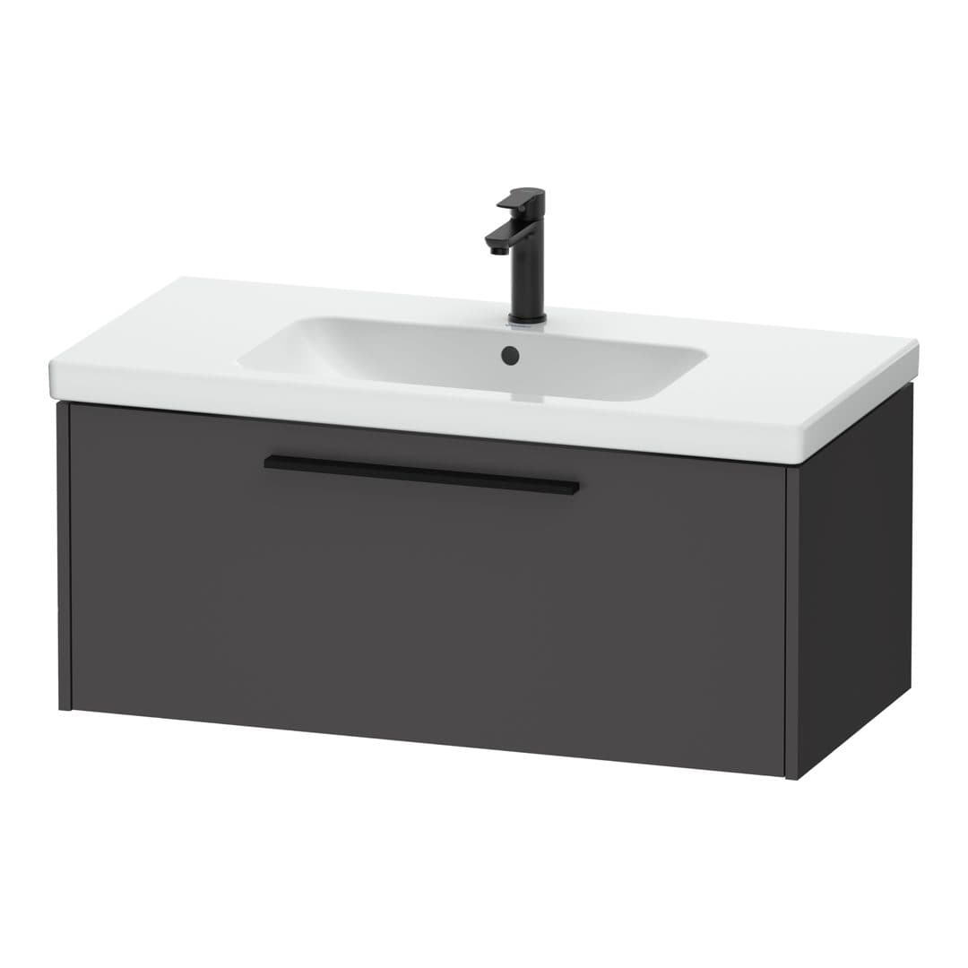 Duravit D-Code – Έπιπλο Νιπτήρα – 984 mm, 1 συρτάρι, νιπτήρας κέντρο, Diamond black Matt – Graphite Matt, Decor (DC46680BD490000)