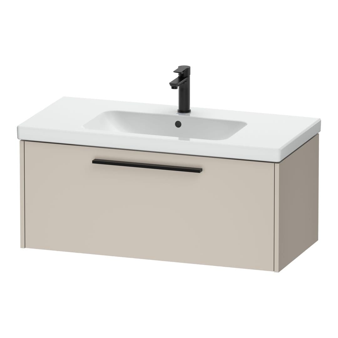 Duravit D-Code – Έπιπλο Νιπτήρα – 984 mm, 1 συρτάρι, νιπτήρας κέντρο, Diamond black Matt – Taupe Matt, Decor (DC46680BD910000)
