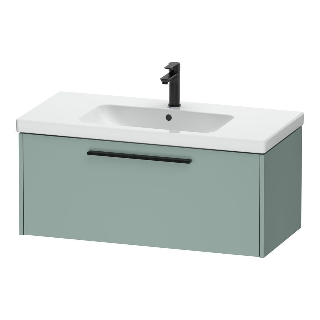 Duravit D-Code – Έπιπλο Νιπτήρα – 984 mm, 1 συρτάρι, νιπτήρας κέντρο, Diamond black Matt – Fjord Green Matt, Decor (DC46680BDHG0000)