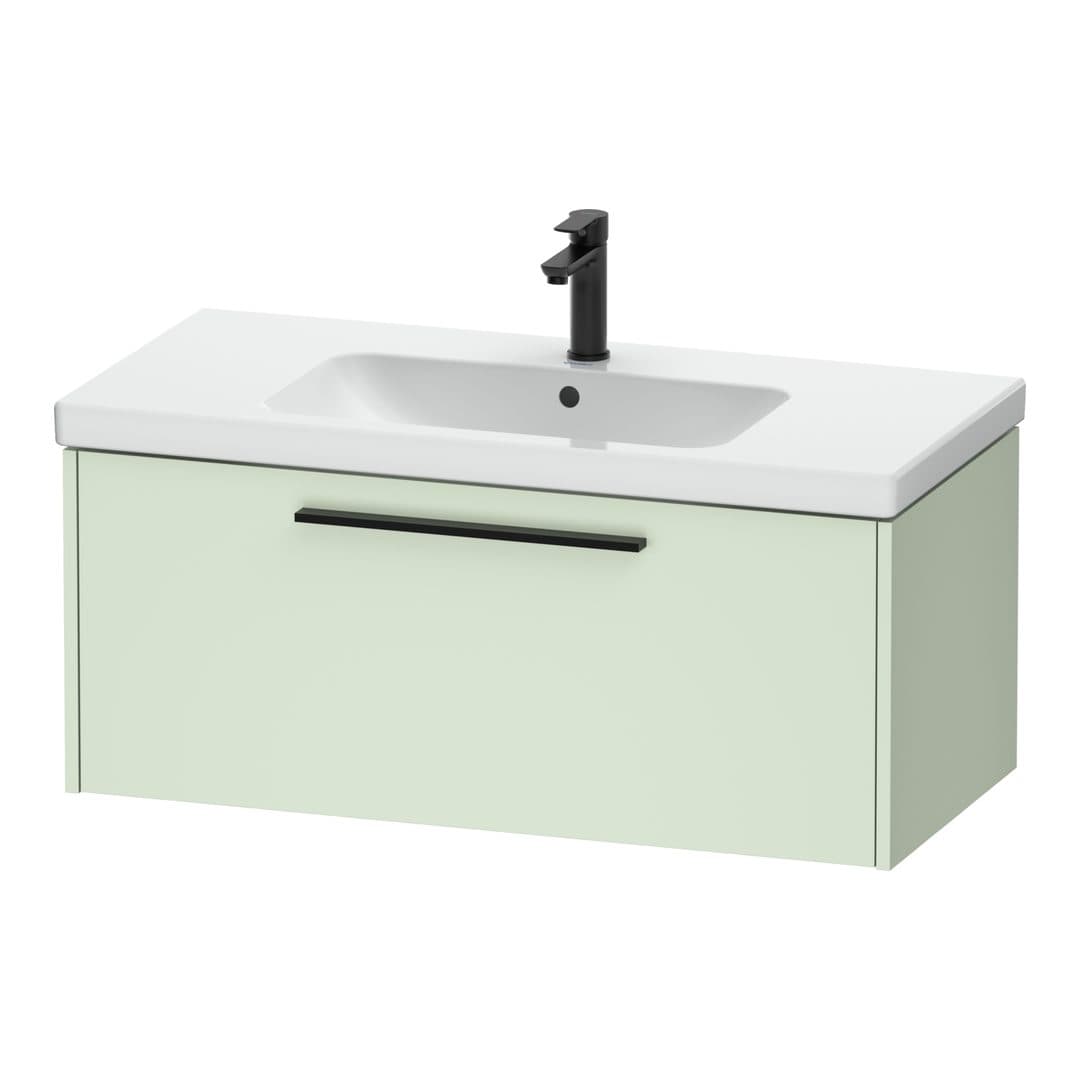 Duravit D-Code – Έπιπλο Νιπτήρα – 984 mm, 1 συρτάρι, νιπτήρας κέντρο, Diamond black Matt – Pale Green Matt, Decor (DC46680BDHH0000)