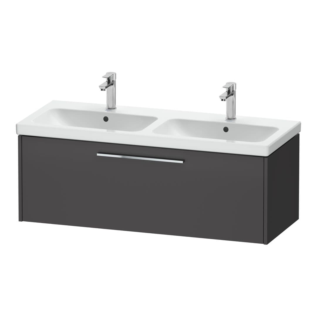 Duravit D-Code – Έπιπλο Νιπτήρα – 1184 mm, 1 συρτάρι, νιπτήρας κέντρο, Chrome Glossy – Graphite Matt, Decor (DC4669010490000)