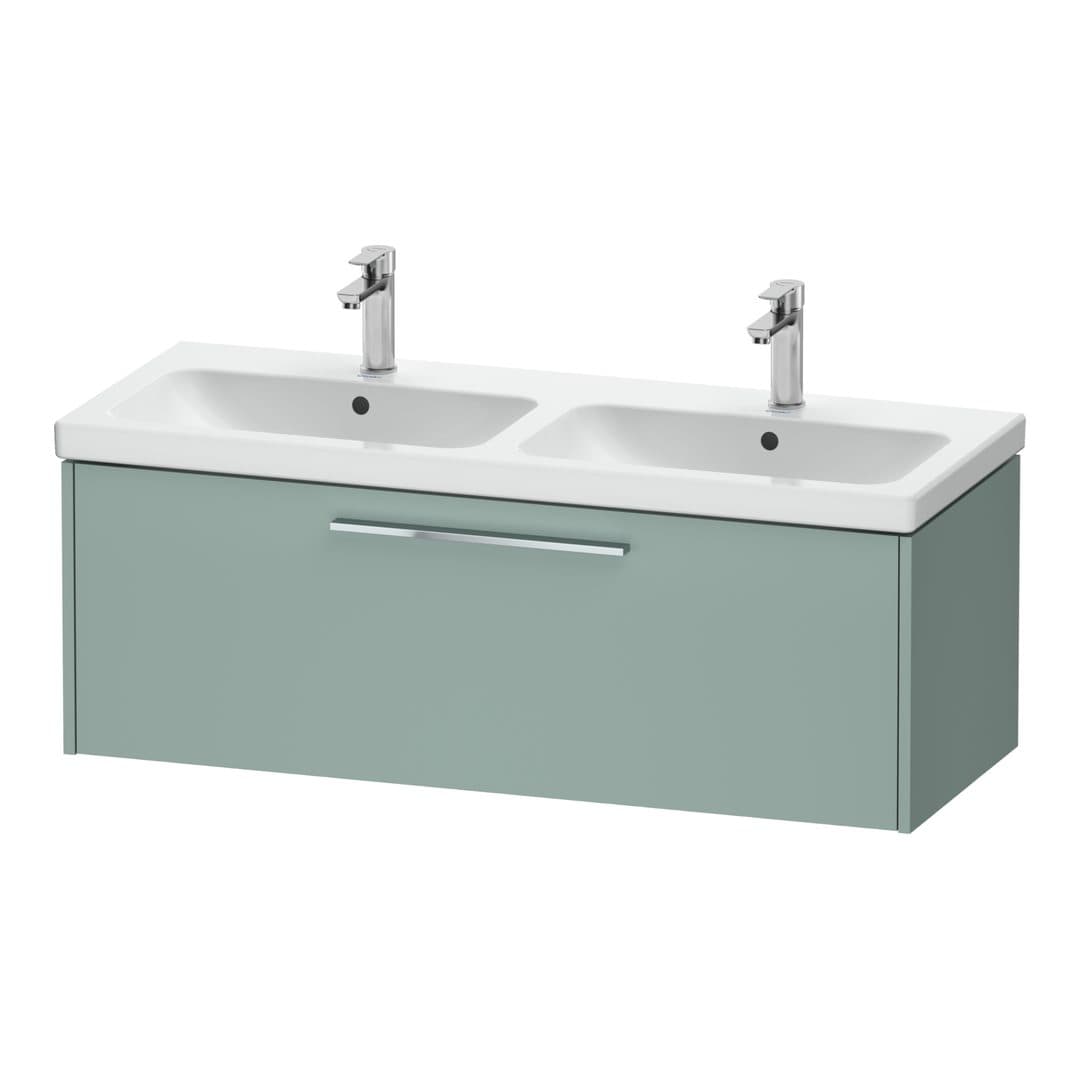 Duravit D-Code – Έπιπλο Νιπτήρα – 1184 mm, 1 συρτάρι, νιπτήρας κέντρο, Chrome Glossy – Fjord Green Matt, Decor (DC4669010HG0000)