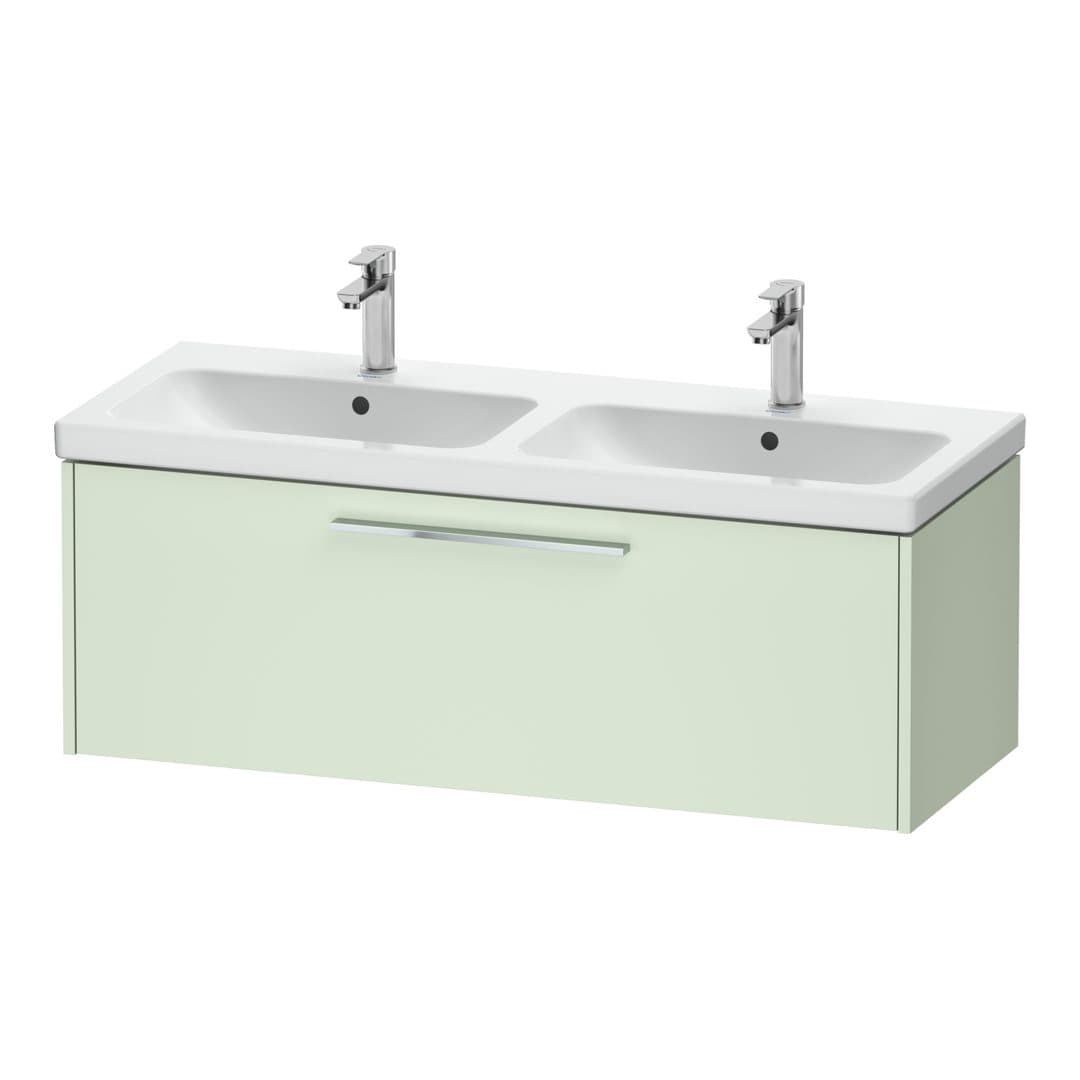 Duravit D-Code – Έπιπλο Νιπτήρα – 1184 mm, 1 συρτάρι, νιπτήρας κέντρο, Chrome Glossy – Pale Green Matt, Decor (DC4669010HH0000)