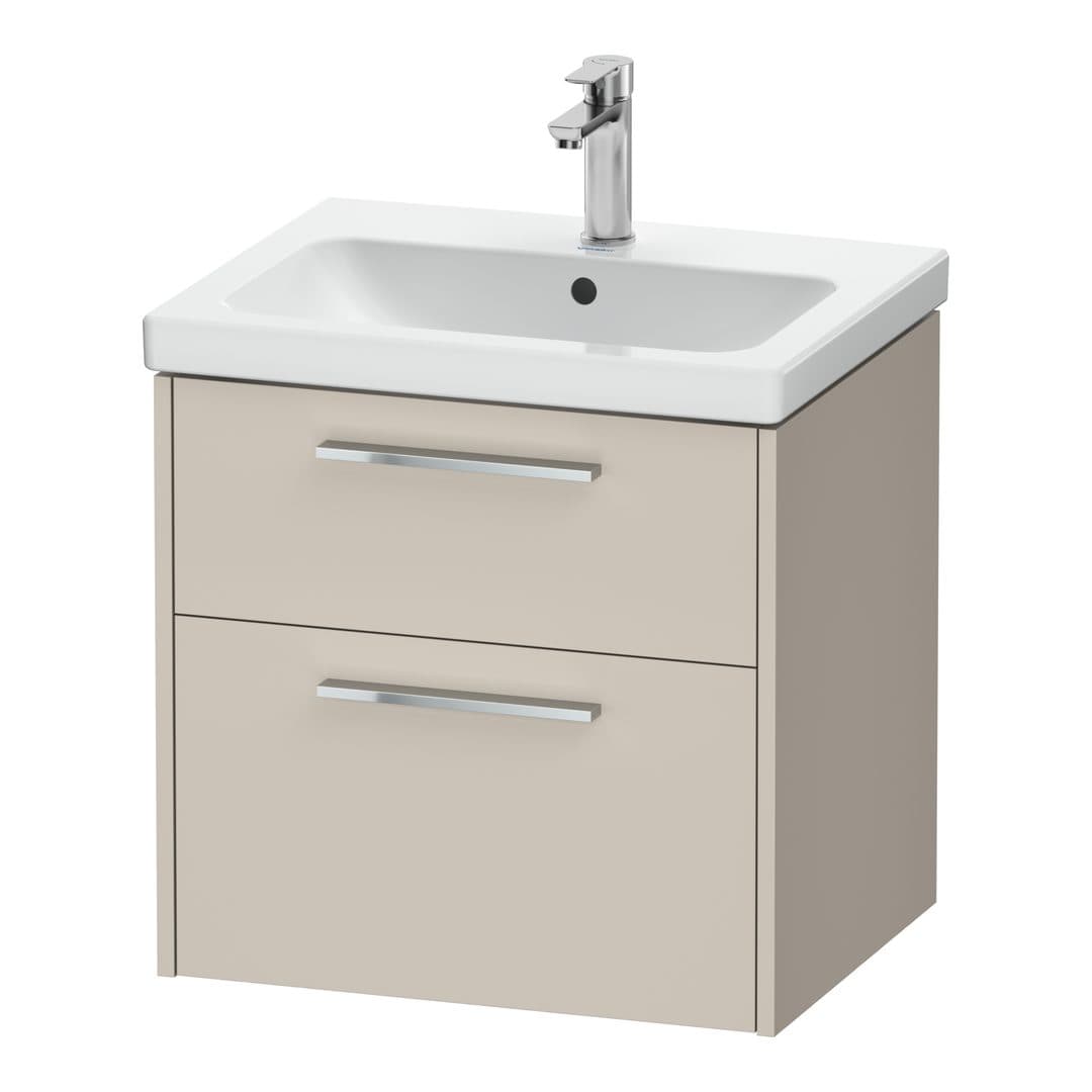 Duravit D-Code – Έπιπλο Νιπτήρα – 584 mm, 2 συρτάρια, νιπτήρας κέντρο, Chrome Glossy – Taupe Matt, Decor (DC4670010910000)