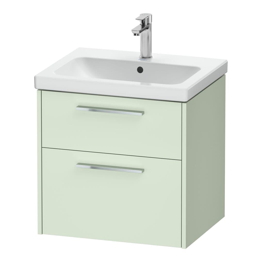 Duravit D-Code – Έπιπλο Νιπτήρα – 584 mm, 2 συρτάρια, νιπτήρας κέντρο, Chrome Glossy – Pale Green Matt, Decor (DC4670010HH0000)