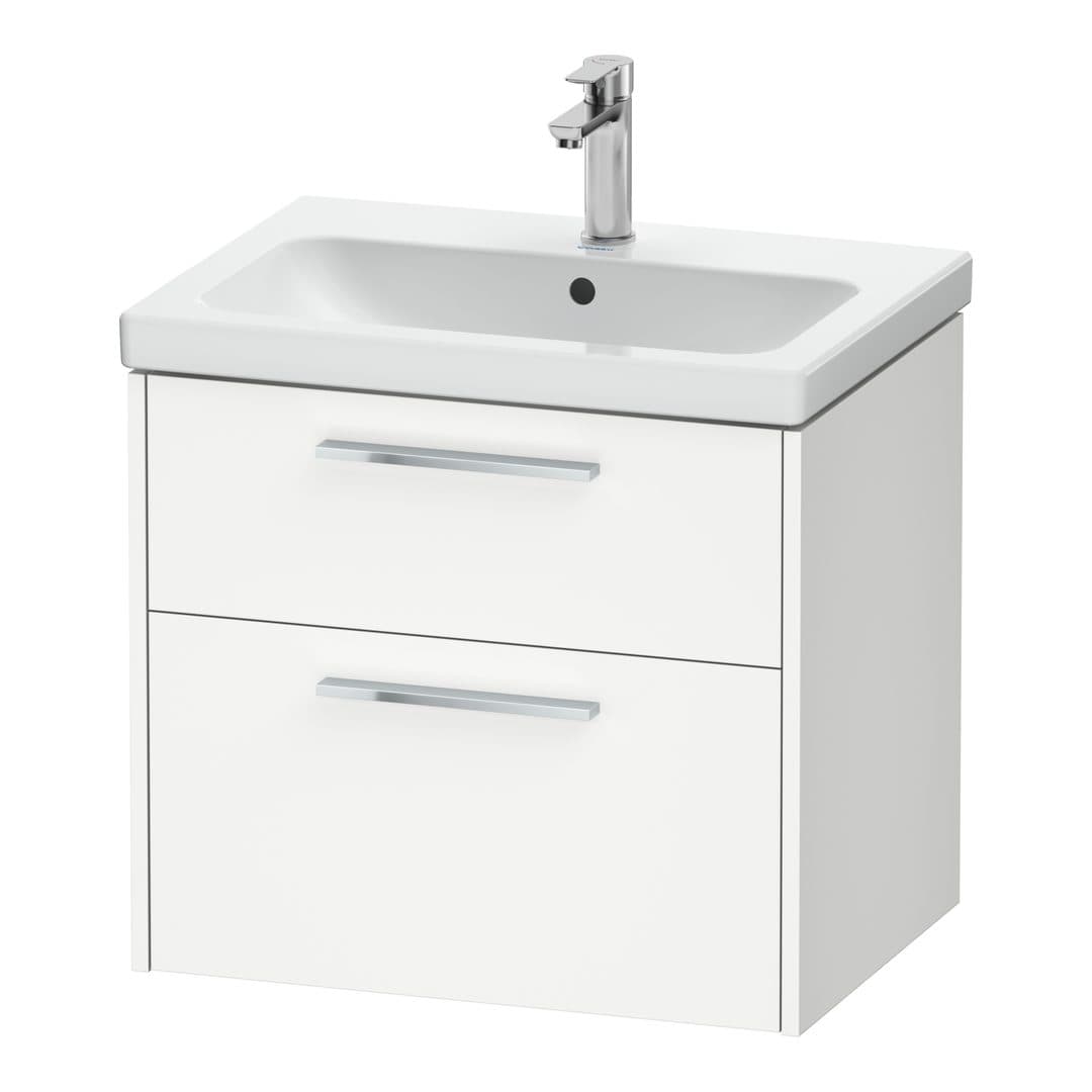 Duravit D-Code – Έπιπλο Νιπτήρα – 634 mm, 2 συρτάρια, νιπτήρας κέντρο, Chrome Glossy – White Matt, Decor (DC4671010180000)