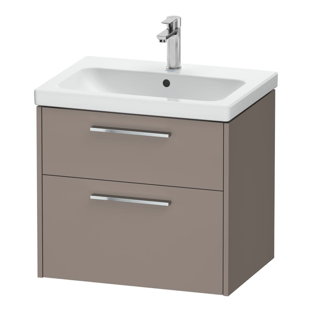 Duravit D-Code – Έπιπλο Νιπτήρα – 634 mm, 2 συρτάρια, νιπτήρας κέντρο, Chrome Glossy – Basalte Matt, Decor (DC4671010430000)