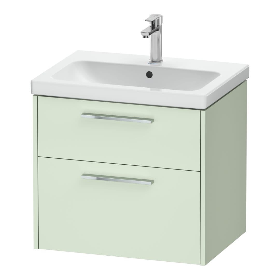 Duravit D-Code – Έπιπλο Νιπτήρα – 634 mm, 2 συρτάρια, νιπτήρας κέντρο, Chrome Glossy – Pale Green Matt, Decor (DC4671010HH0000)