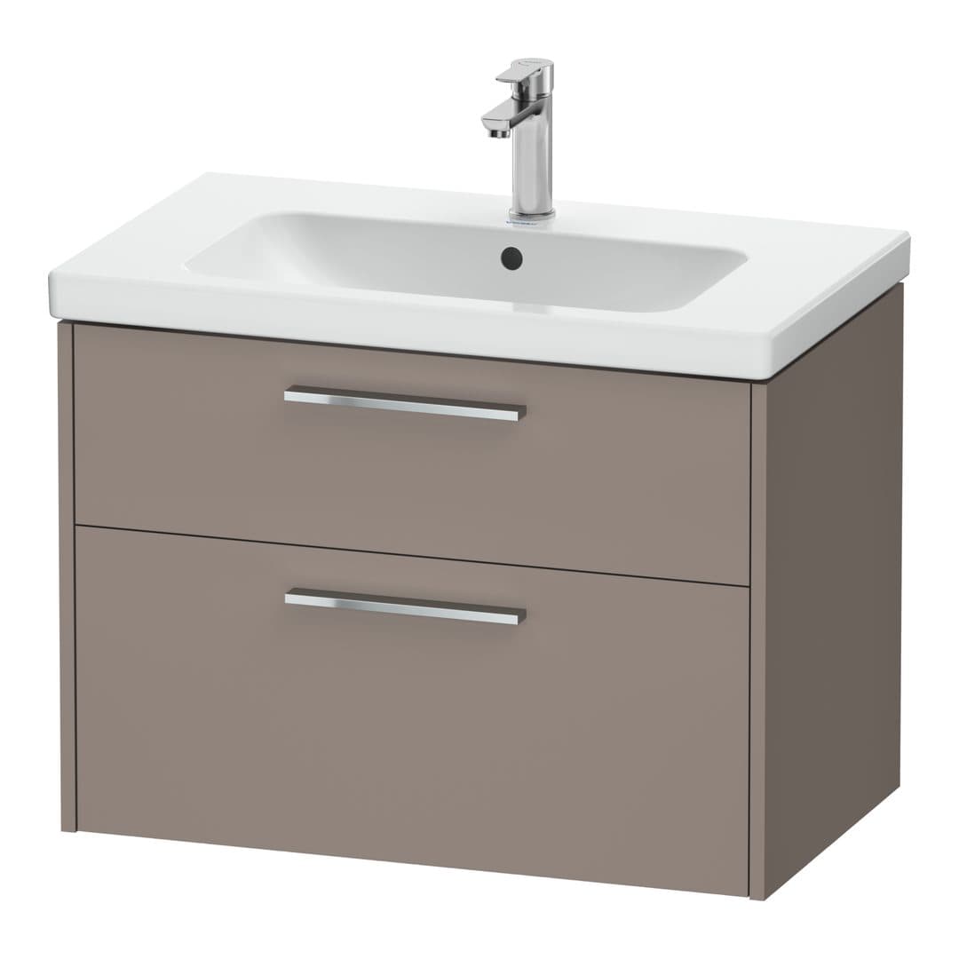Duravit D-Code – Έπιπλο Νιπτήρα – 784 mm, 2 συρτάρια, νιπτήρας κέντρο, Chrome Glossy – Basalte Matt, Decor (DC4672010430000)