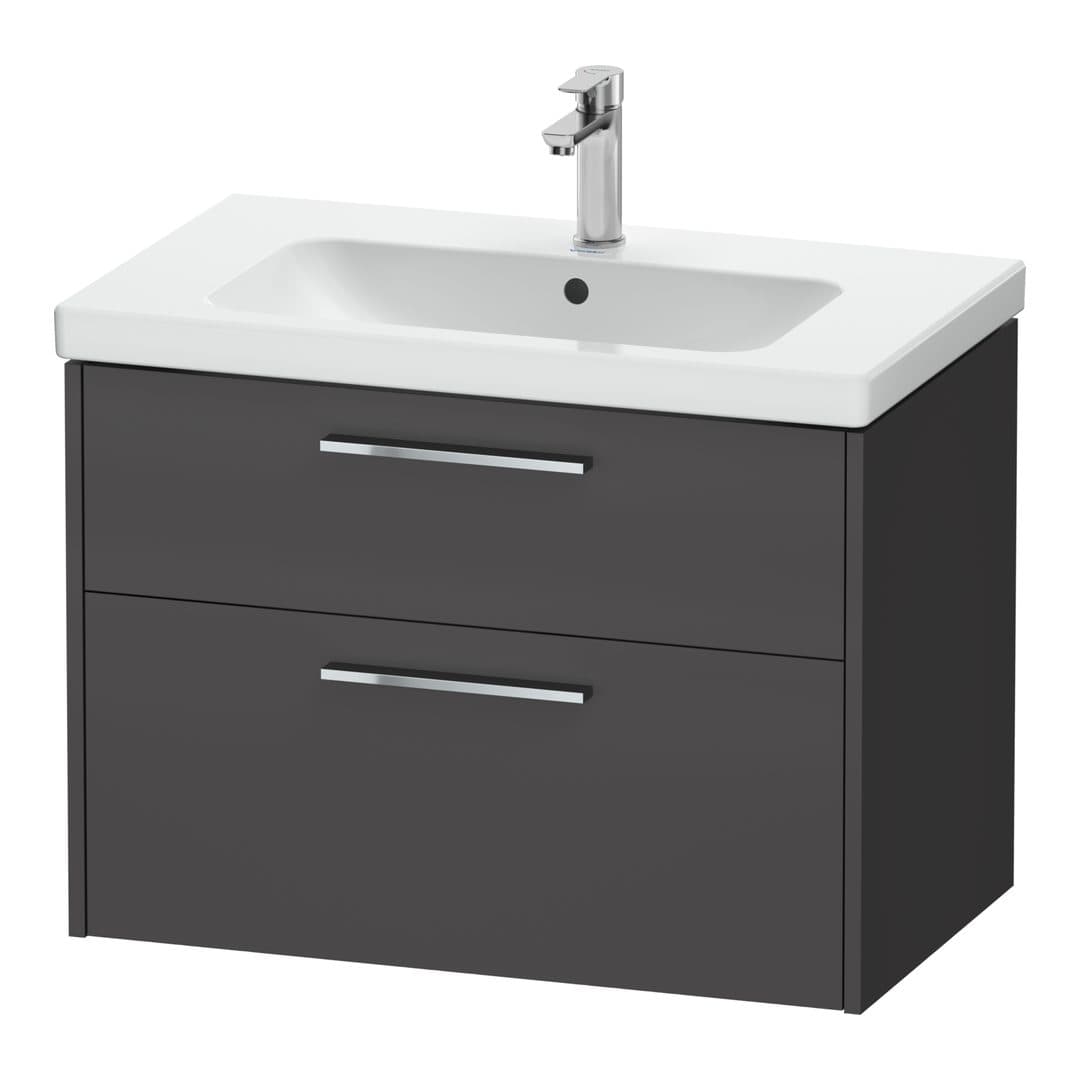Duravit D-Code – Έπιπλο Νιπτήρα – 784 mm, 2 συρτάρια, νιπτήρας κέντρο, Chrome Glossy – Graphite Matt, Decor (DC4672010490000)