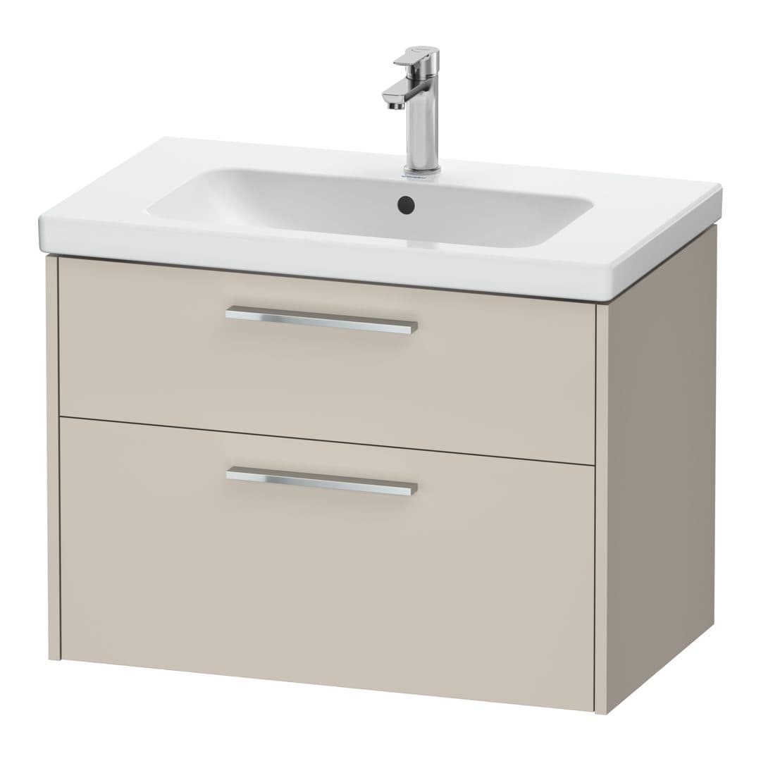 Duravit D-Code – Έπιπλο Νιπτήρα – 784 mm, 2 συρτάρια, νιπτήρας κέντρο, Chrome Glossy – Taupe Matt, Decor (DC4672010910000)