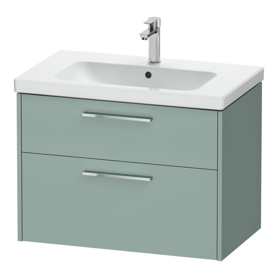 Duravit D-Code – Έπιπλο Νιπτήρα – 784 mm, 2 συρτάρια, νιπτήρας κέντρο, Chrome Glossy – Fjord Green Matt, Decor (DC4672010HG0000)