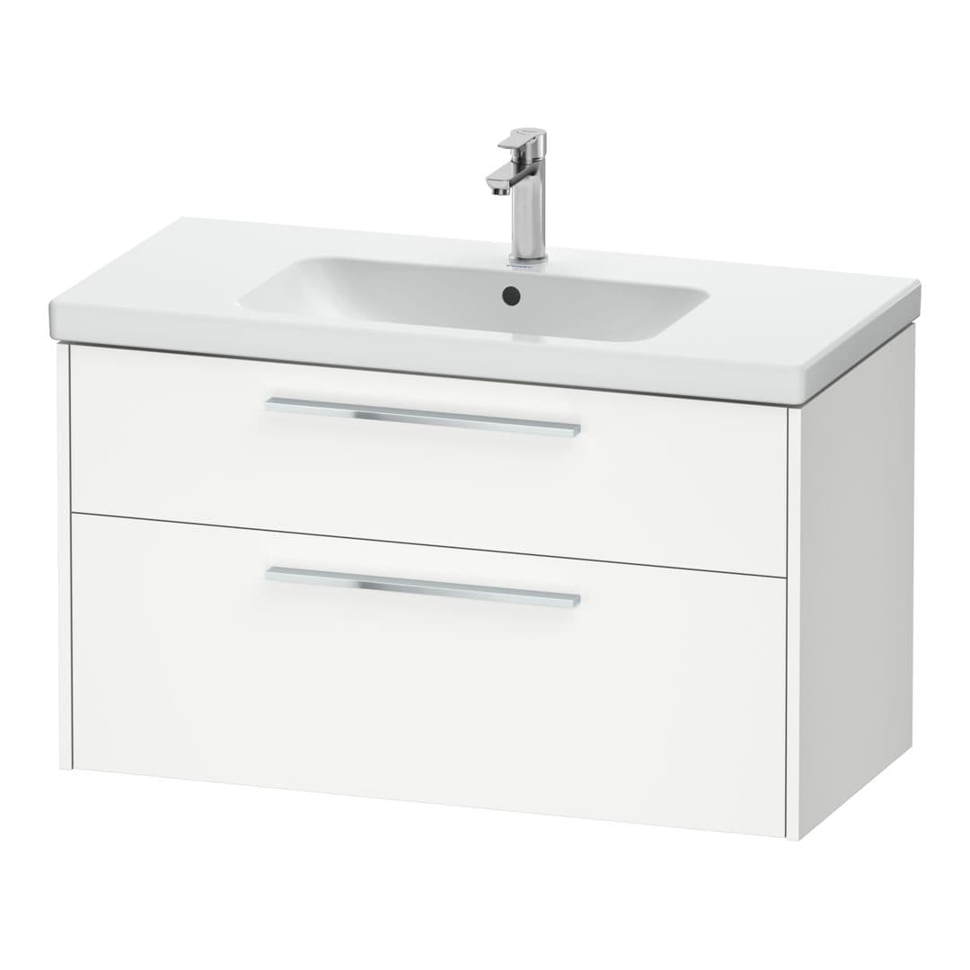 Duravit D-Code – Έπιπλο Νιπτήρα – 984 mm, 2 συρτάρια, νιπτήρας κέντρο, Chrome Glossy – White Matt, Decor (DC4673010180000)