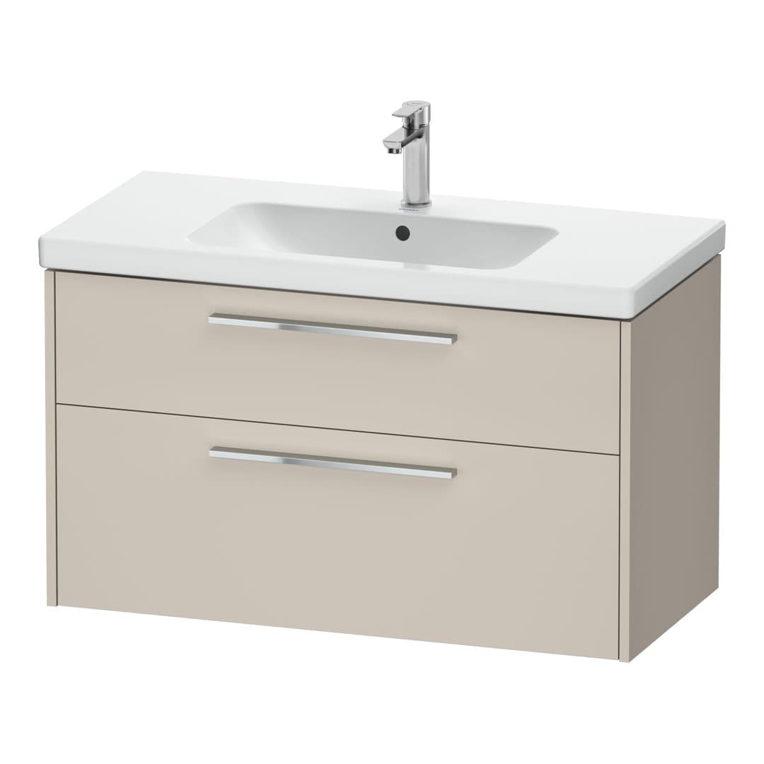 Duravit D-Code – Έπιπλο Νιπτήρα – 984 mm, 2 συρτάρια, νιπτήρας κέντρο, Chrome Glossy – Taupe Matt, Decor (DC4673010910000)