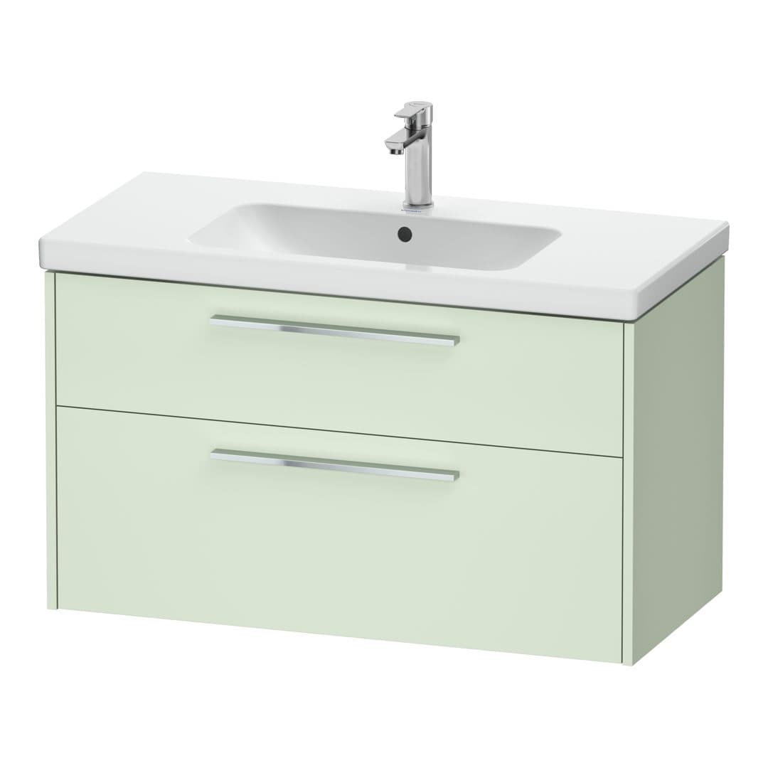 Duravit D-Code – Έπιπλο Νιπτήρα – 984 mm, 2 συρτάρια, νιπτήρας κέντρο, Chrome Glossy – Pale Green Matt, Decor (DC4673010HH0000)