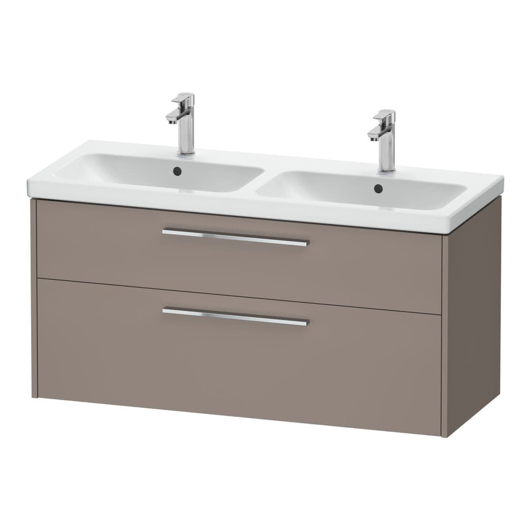 Duravit D-Code – Έπιπλο Νιπτήρα – 1184 mm, 2 συρτάρια, νιπτήρας κέντρο, Chrome Glossy – Basalte Matt, Decor (DC4674010430000)