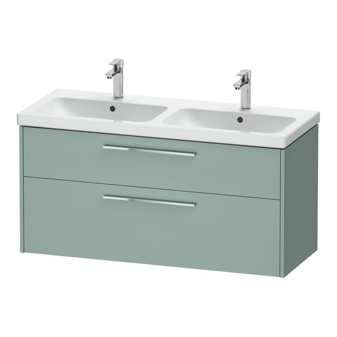 Duravit D-Code – Έπιπλο Νιπτήρα – 1184 mm, 2 συρτάρια, νιπτήρας κέντρο, Chrome Glossy – Fjord Green Matt, Decor (DC4674010HG0000)