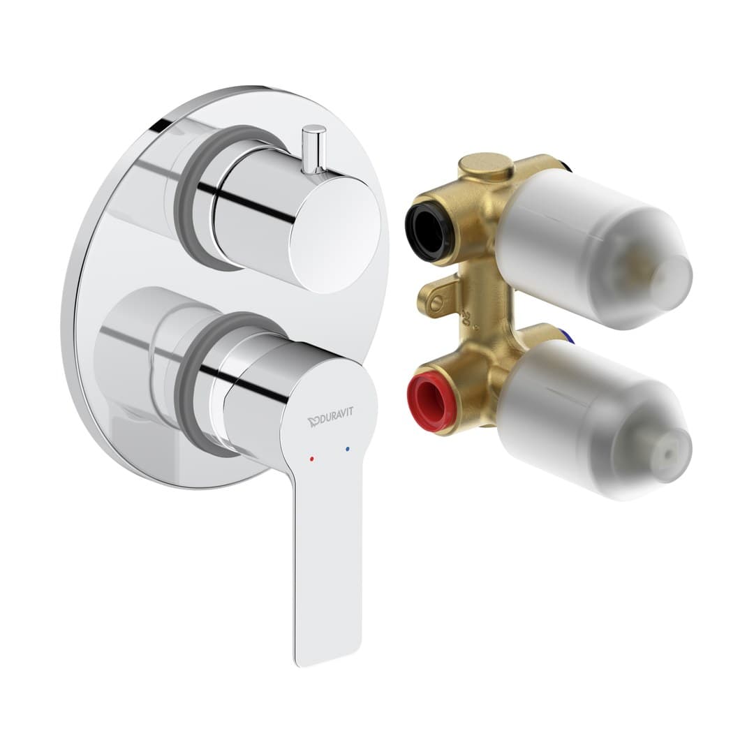 Duravit D-Code – Μίκτης Εντοιχισμού – σετ, 2 έξοδοι – Chrome High Gloss (DC5210008010)