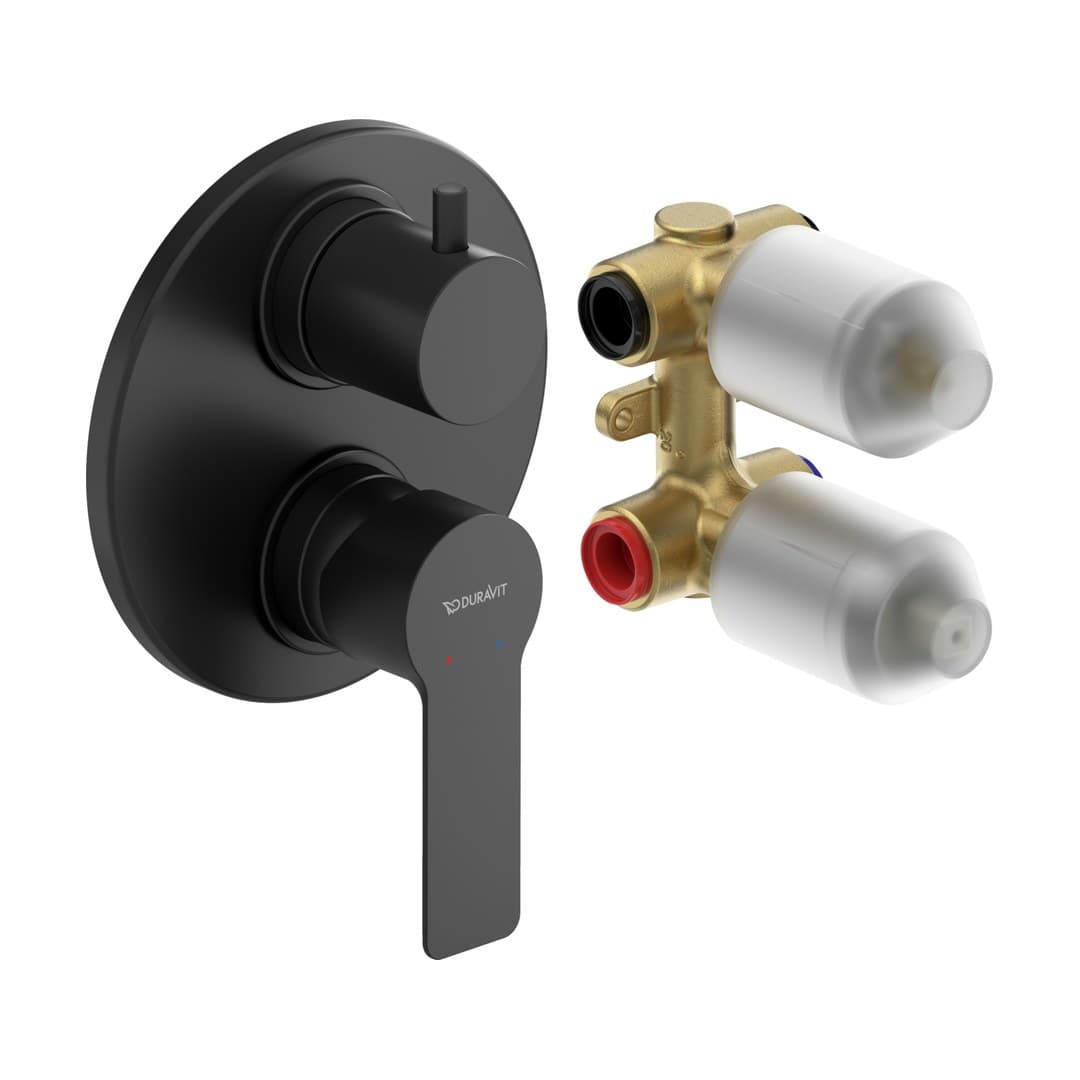 Duravit D-Code – Μίκτης Εντοιχισμού – σετ, 2 έξοδοι – Black Matt (DC5210008046)
