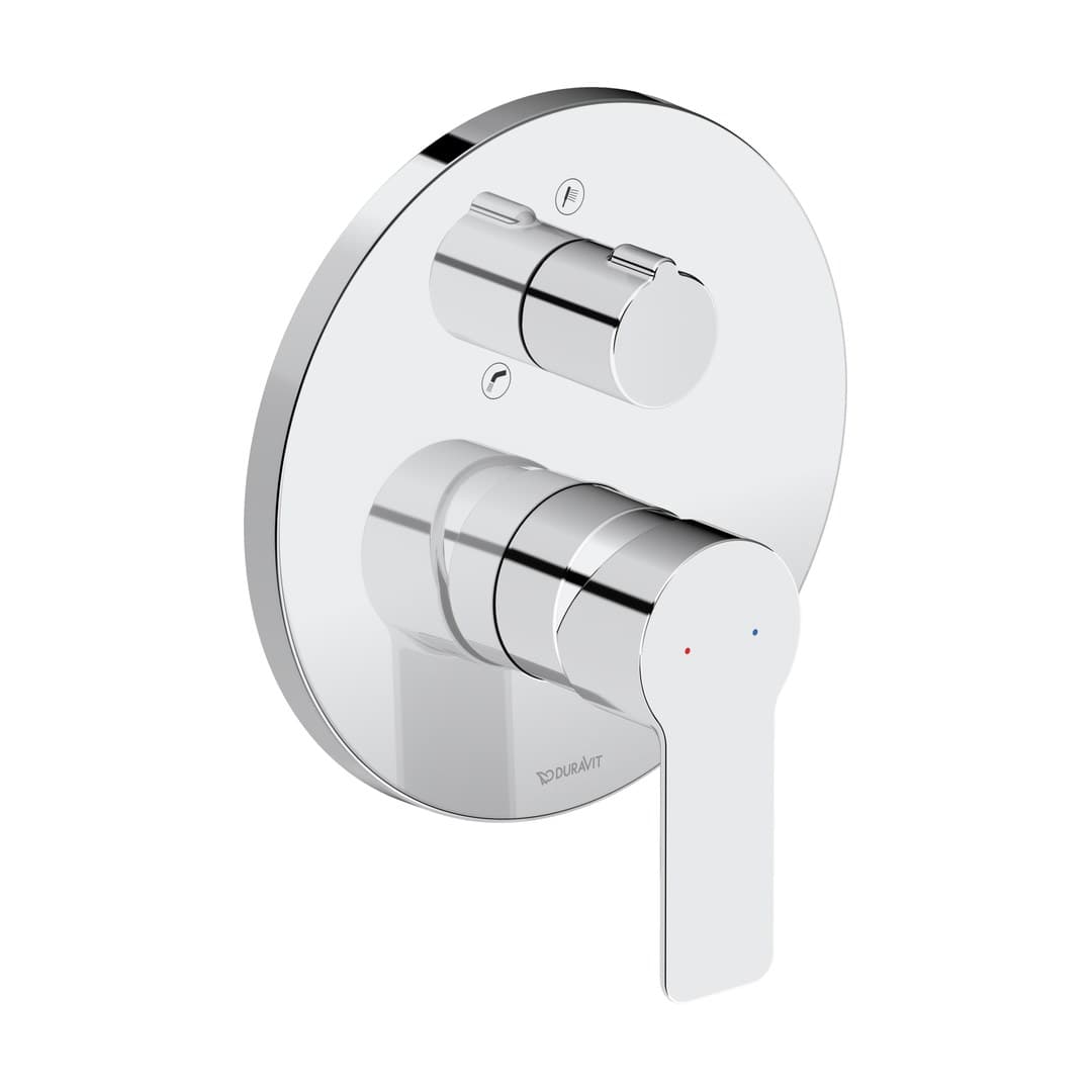 Duravit D-Code – Μίκτης Εντοιχισμού – για μπανιέρα, 2 έξοδοι – Chrome High Gloss (DC5210012010)