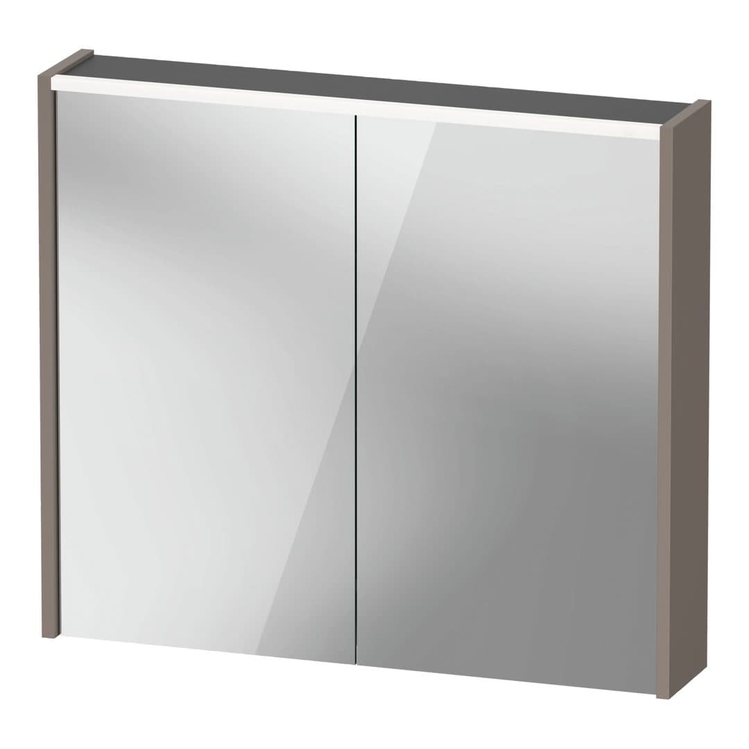 Duravit D-Code – Καθρέπτης Μπάνιου – 800×700 mm, καθρεπτοντούλαπο, 2 πόρτες, με φωτισμό LED – Basalte (DC7106043430000)
