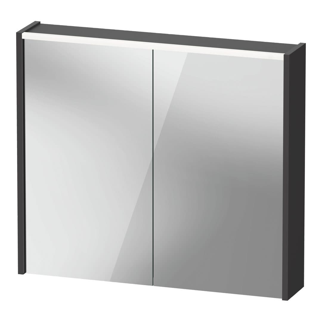 Duravit D-Code – Καθρέπτης Μπάνιου – 800×700 mm, καθρεπτοντούλαπο, 2 πόρτες, με φωτισμό LED – Graphite (DC7106049490000)