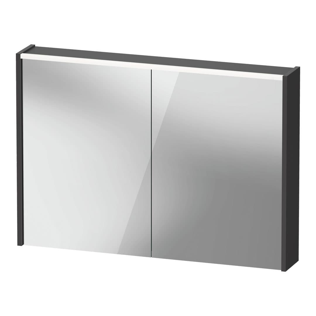 Duravit D-Code – Καθρέπτης Μπάνιου – 1000×700 mm, καθρεπτοντούλαπο, 2 πόρτες, με φωτισμό LED – Graphite (DC7107049490000)