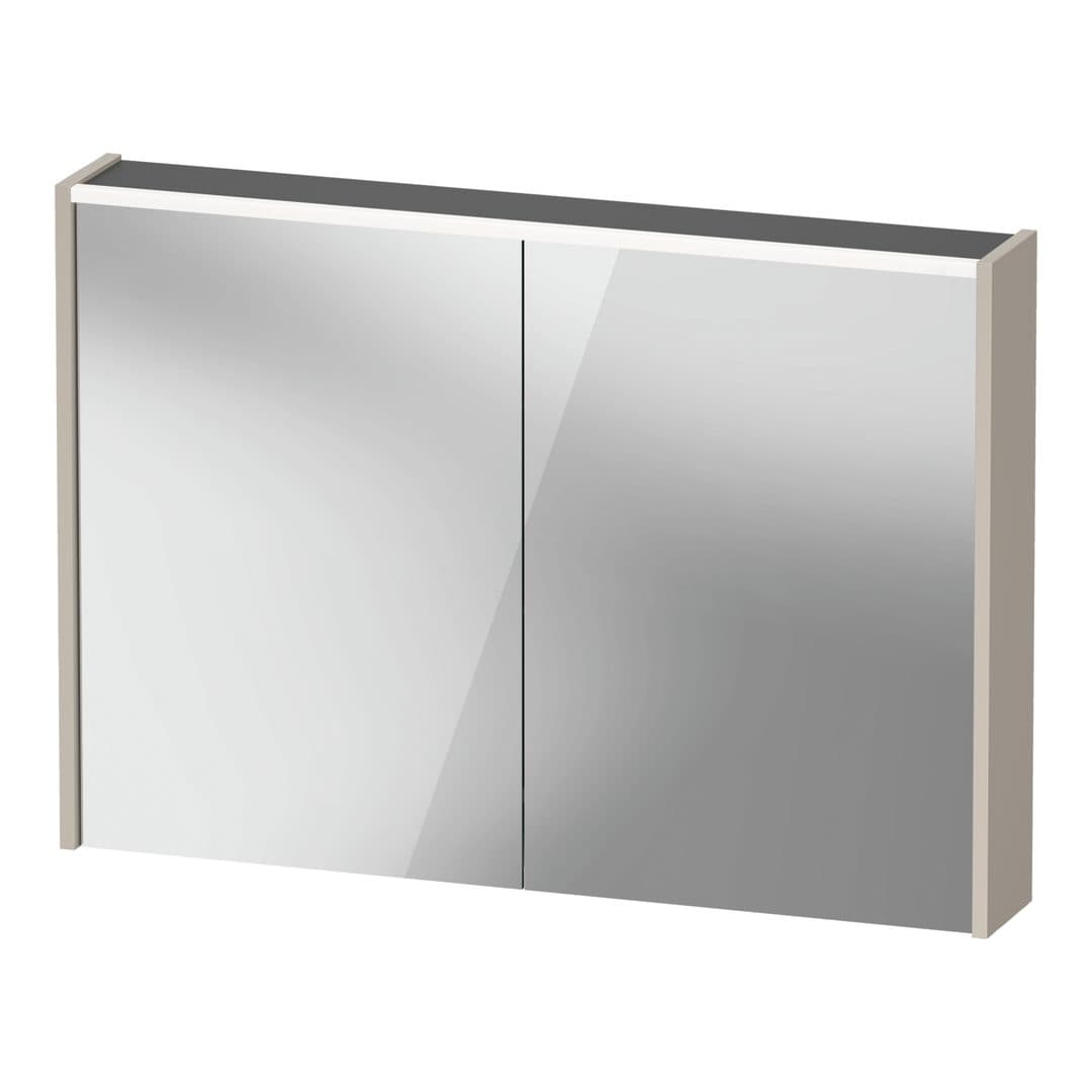 Duravit D-Code – Καθρέπτης Μπάνιου – 1000×700 mm, καθρεπτοντούλαπο, 2 πόρτες, με φωτισμό LED – Taupe (DC7107091910000)
