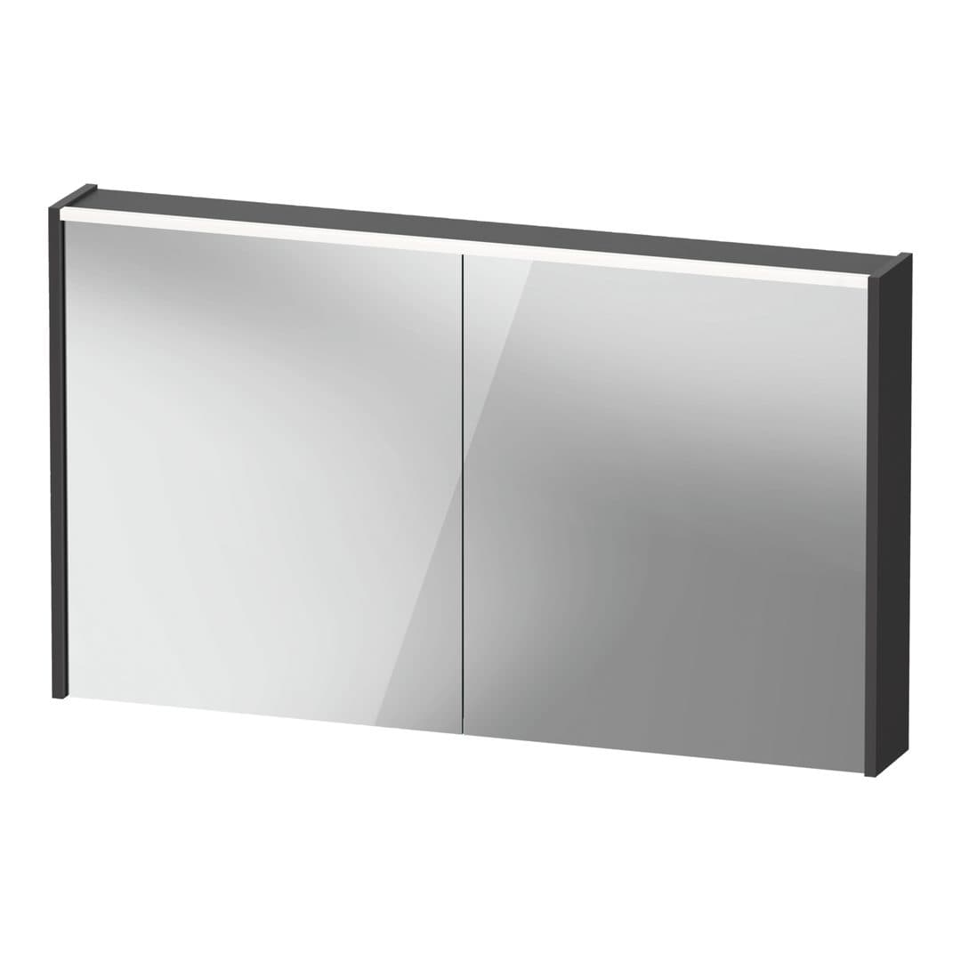 Duravit D-Code – Καθρέπτης Μπάνιου – 1200×700 mm, καθρεπτοντούλαπο, 2 πόρτες, με φωτισμό LED – Graphite (DC7108049490000)