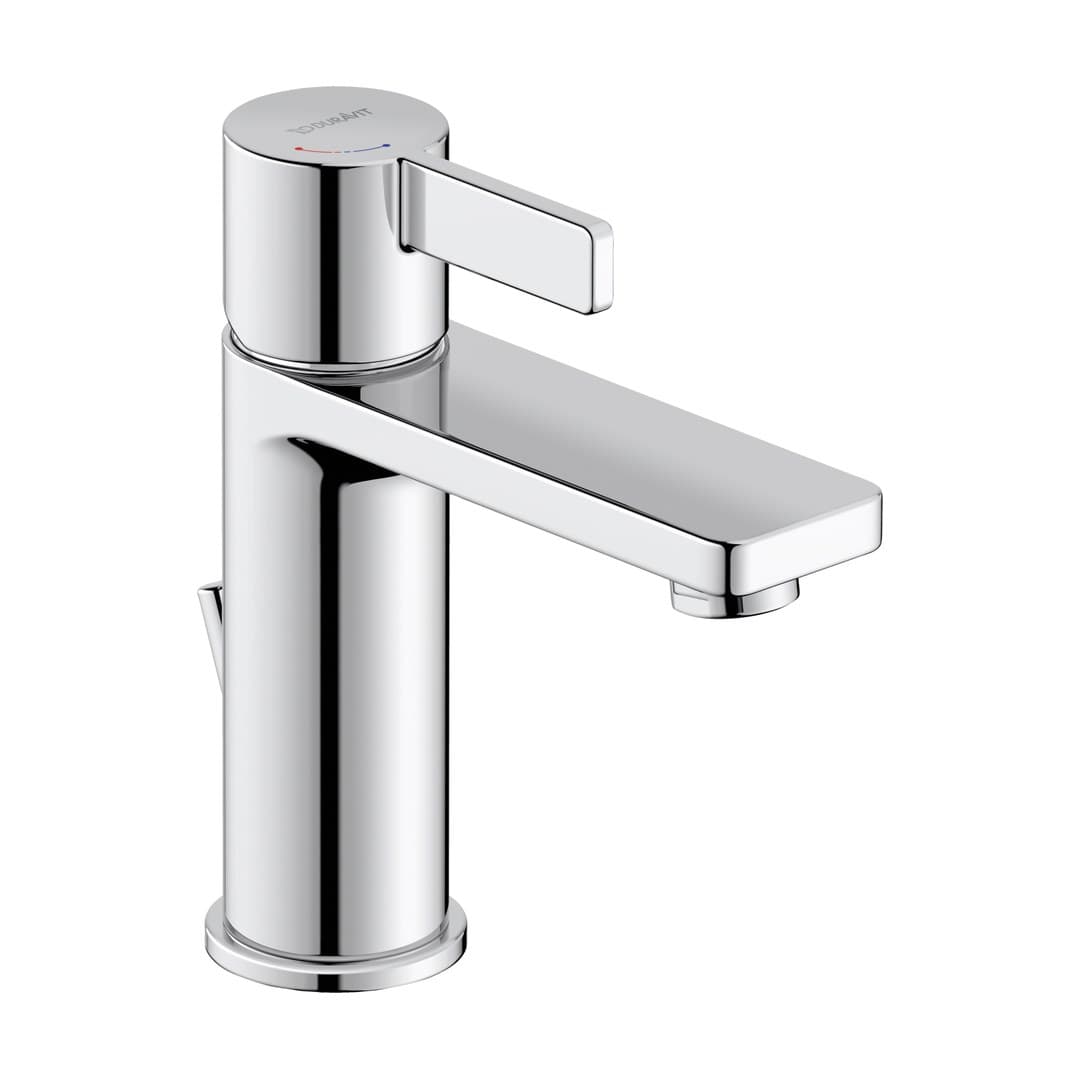 Duravit D-Neo – Μπαταρία Νιπτήρα – M, FreshStart, με βαλβίδα – Chrome High Gloss (DE1021001010)