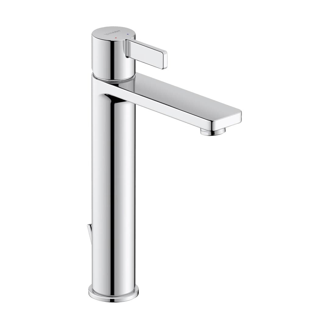 Duravit D-Neo – Μπαταρία Νιπτήρα – L, με βαλβίδα – Chrome High Gloss (DE1030001010)