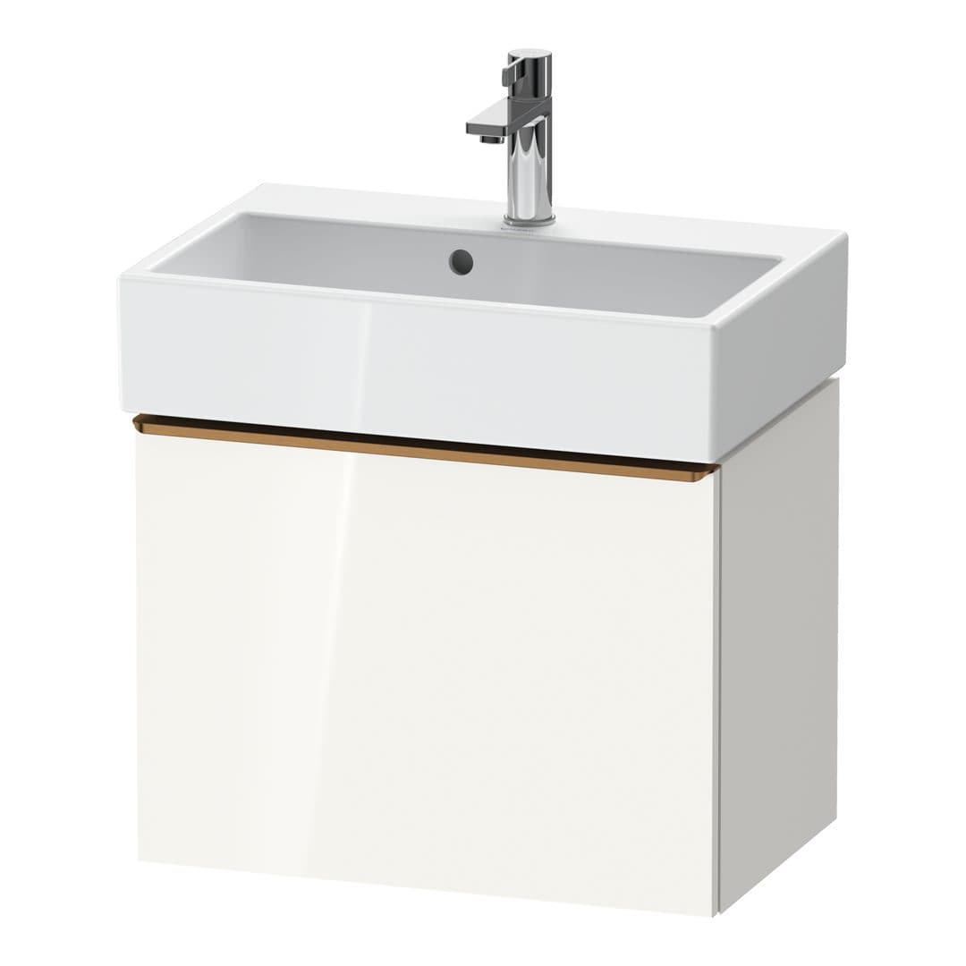 Duravit D-Neo – Έπιπλο Νιπτήρα – 584 mm, 1 συρτάρι, νιπτήρας κέντρο, Compact, Bronze Brushed – White High Gloss, Decor (DE4229004220000)