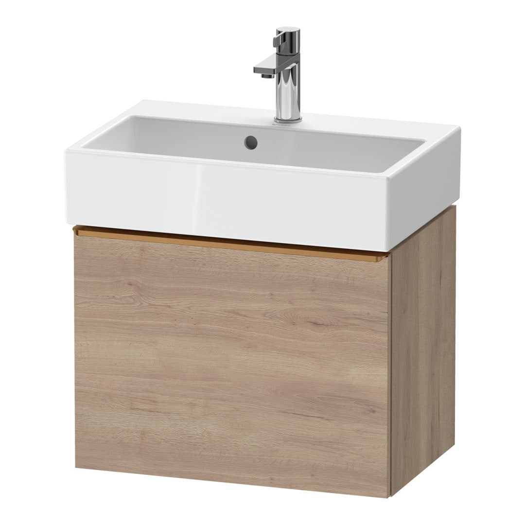 Duravit D-Neo – Έπιπλο Νιπτήρα – 584 mm, 1 συρτάρι, νιπτήρας κέντρο, Compact, Bronze Brushed – Marbled Oak Matt, Decor (DE4229004550000)