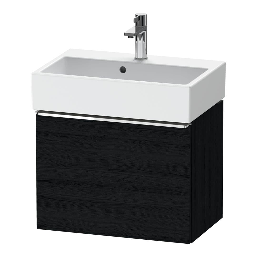 Duravit D-Neo – Έπιπλο Νιπτήρα – 584 mm, 1 συρτάρι, νιπτήρας κέντρο, Compact, Chrome High Gloss – Black oak Matt, Decor (DE4229010160000)