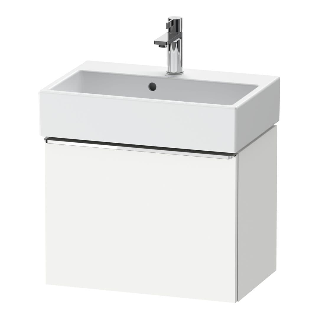 Duravit D-Neo – Έπιπλο Νιπτήρα – 584 mm, 1 συρτάρι, νιπτήρας κέντρο, Compact, Chrome High Gloss – White Matt, Decor (DE4229010180000)