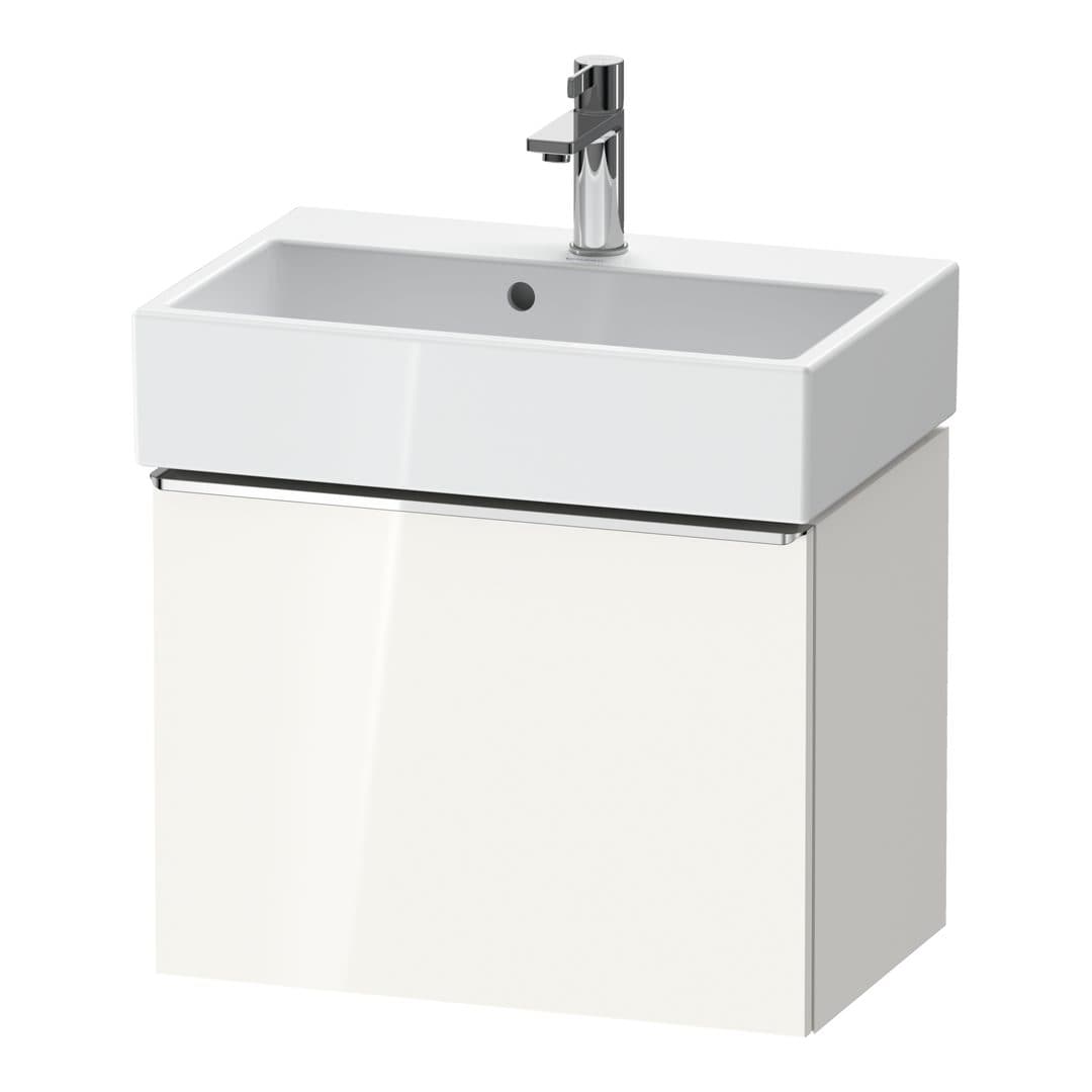 Duravit D-Neo – Έπιπλο Νιπτήρα – 584 mm, 1 συρτάρι, νιπτήρας κέντρο, Compact, Chrome High Gloss – White High Gloss, Decor (DE4229010220000)