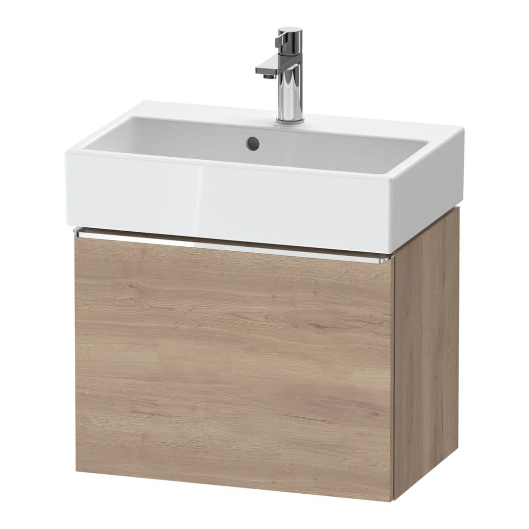 Duravit D-Neo – Έπιπλο Νιπτήρα – 584 mm, 1 συρτάρι, νιπτήρας κέντρο, Compact, Chrome High Gloss – Marbled Oak Matt, Decor (DE4229010550000)