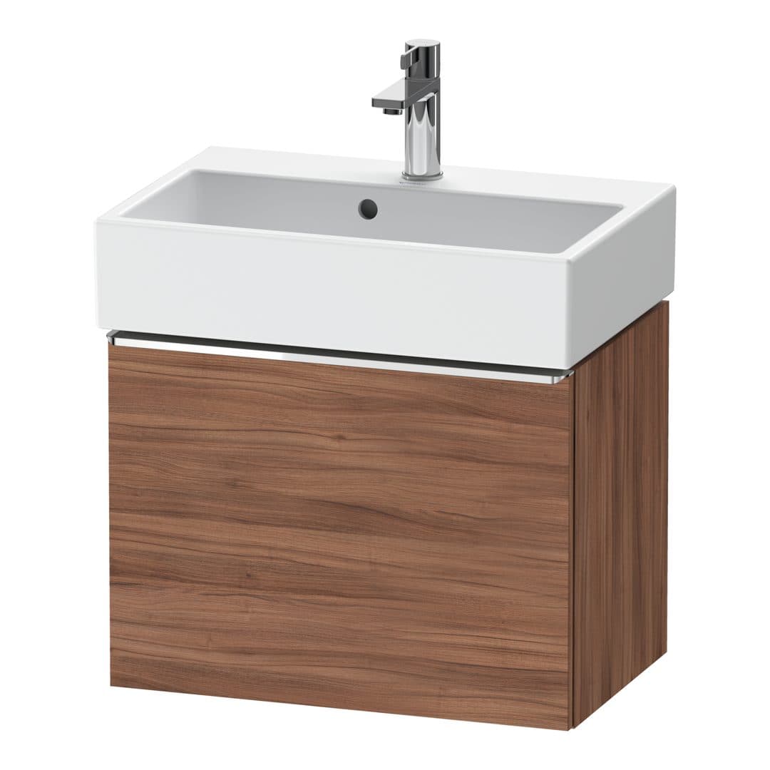 Duravit D-Neo – Έπιπλο Νιπτήρα – 584 mm, 1 συρτάρι, νιπτήρας κέντρο, Compact, Chrome High Gloss – Walnut Matt, Decor (DE4229010790000)