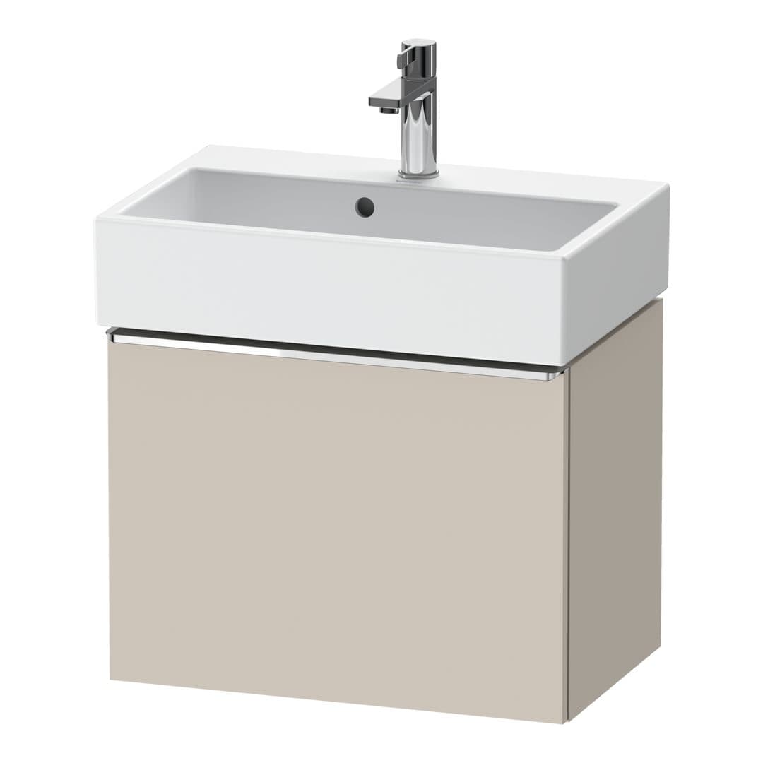 Duravit D-Neo – Έπιπλο Νιπτήρα – 584 mm, 1 συρτάρι, νιπτήρας κέντρο, Compact, Chrome High Gloss – Taupe Matt, Decor (DE4229010910000)