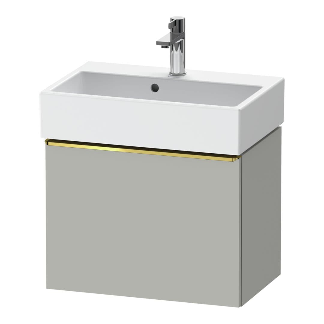 Duravit D-Neo – Έπιπλο Νιπτήρα – 584 mm, 1 συρτάρι, νιπτήρας κέντρο, Compact, Gold Polished – Concrete grey Matt, Decor (DE4229034070000)