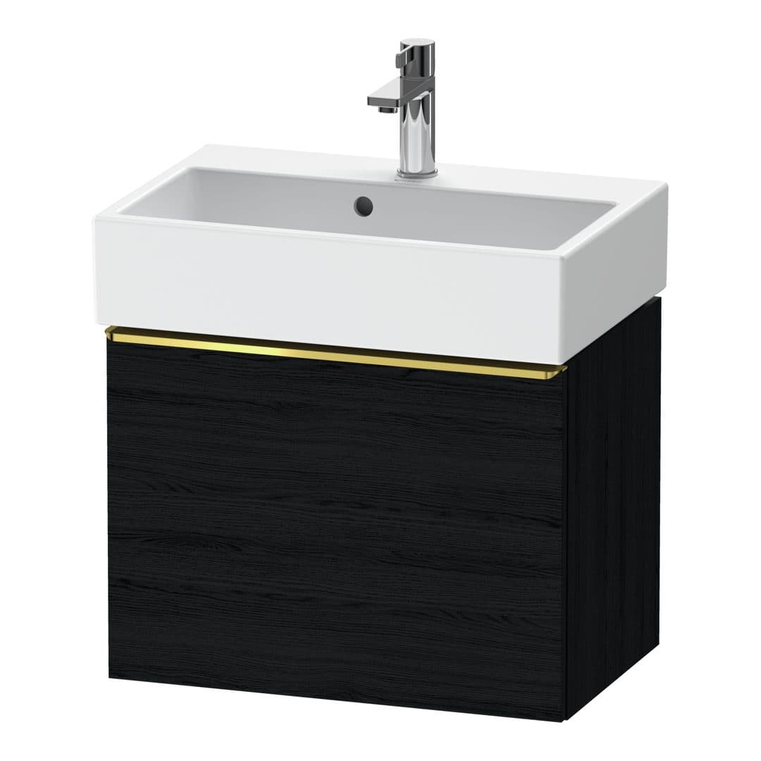 Duravit D-Neo – Έπιπλο Νιπτήρα – 584 mm, 1 συρτάρι, νιπτήρας κέντρο, Compact, Gold Polished – Black oak Matt, Decor (DE4229034160000)