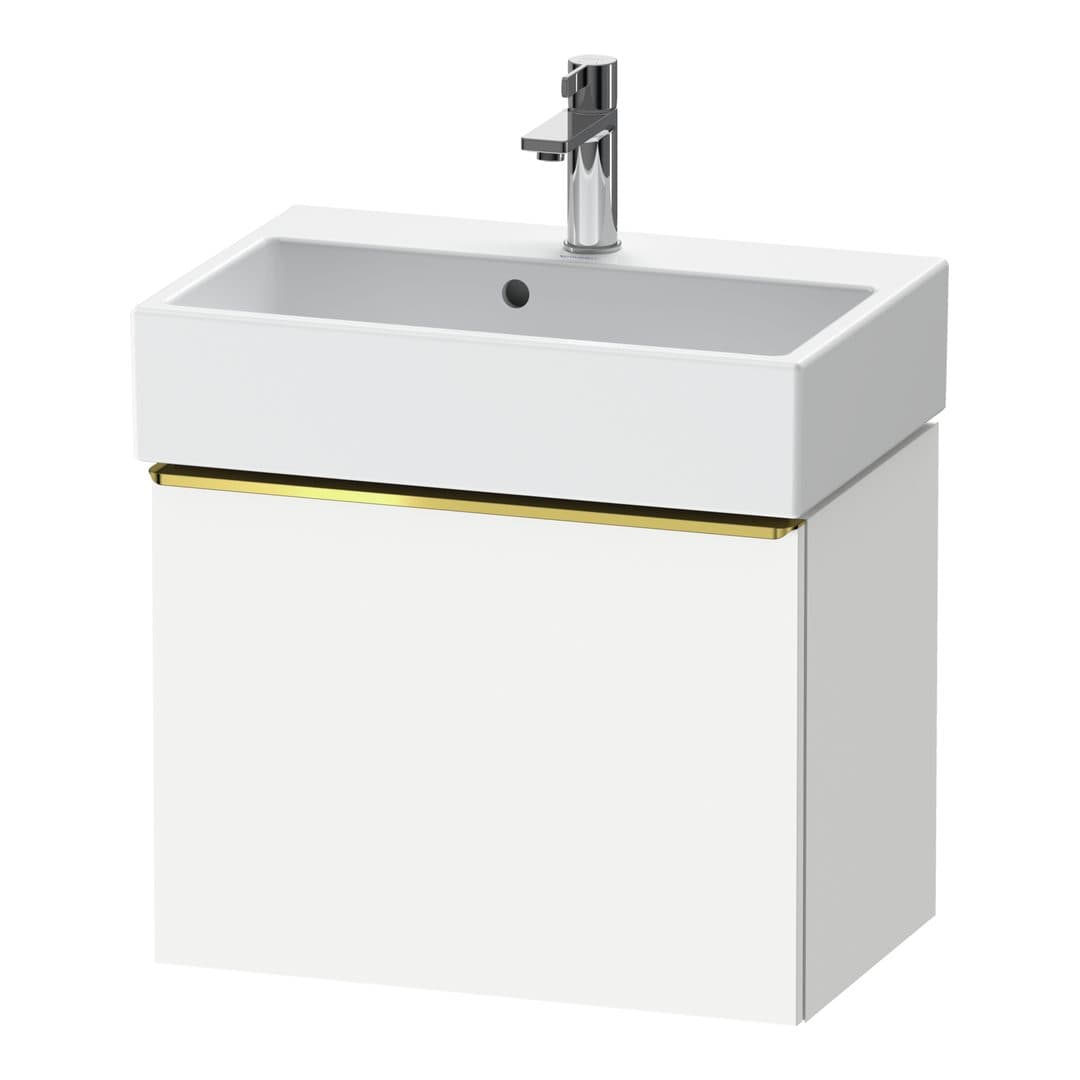 Duravit D-Neo – Έπιπλο Νιπτήρα – 584 mm, 1 συρτάρι, νιπτήρας κέντρο, Compact, Gold Polished – White Matt, Decor (DE4229034180000)