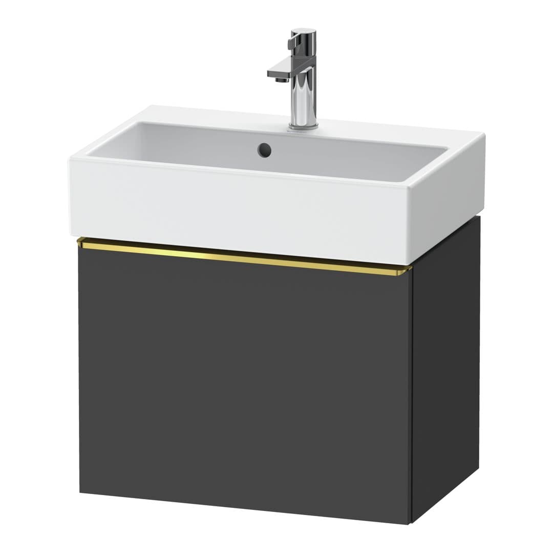 Duravit D-Neo – Έπιπλο Νιπτήρα – 584 mm, 1 συρτάρι, νιπτήρας κέντρο, Compact, Gold Polished – Graphite Matt, Decor (DE4229034490000)