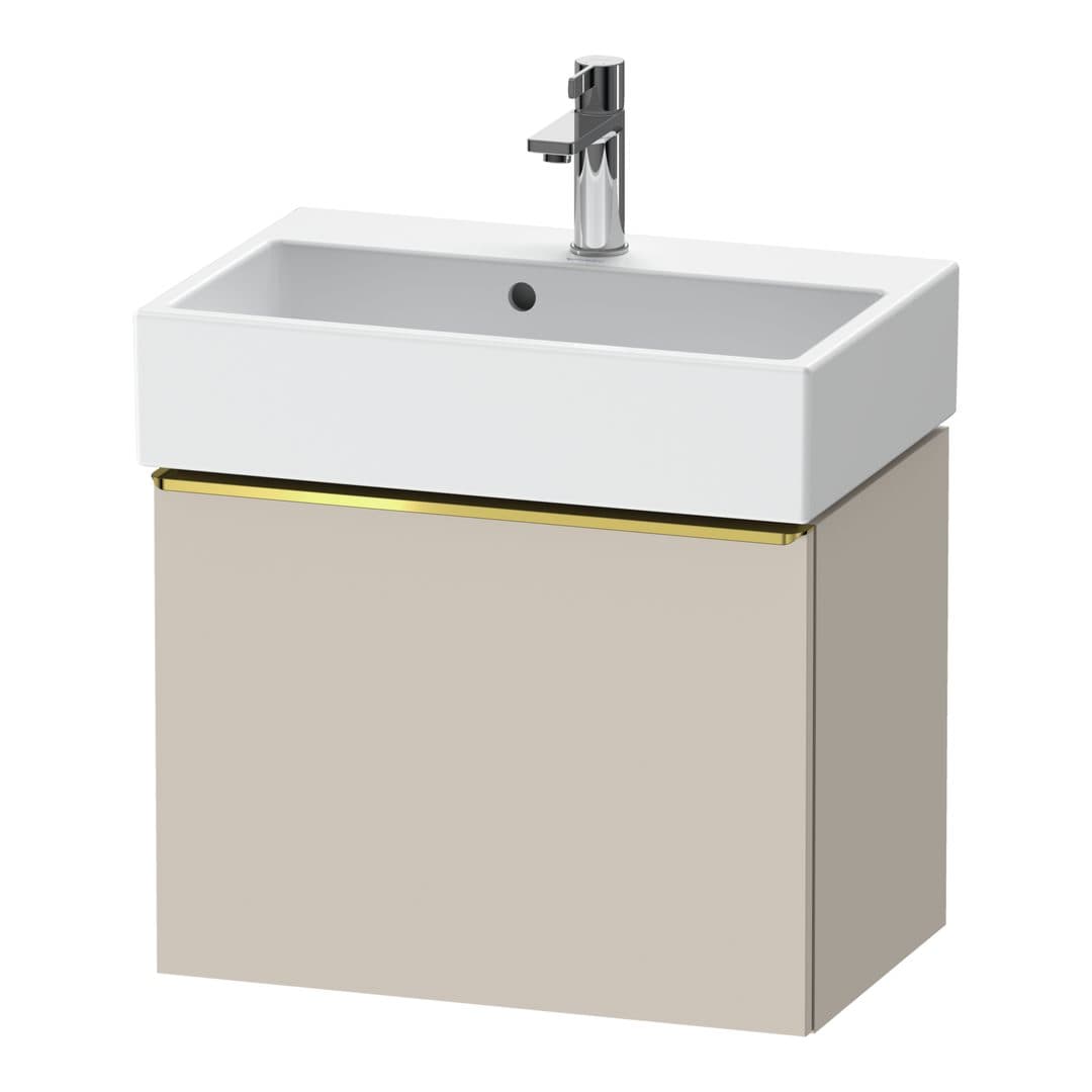 Duravit D-Neo – Έπιπλο Νιπτήρα – 584 mm, 1 συρτάρι, νιπτήρας κέντρο, Compact, Gold Polished – Taupe Matt, Decor (DE4229034910000)