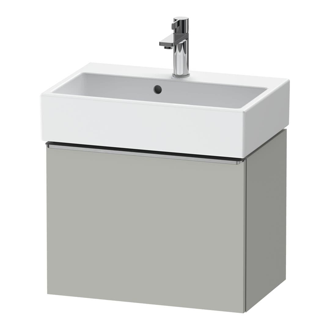 Duravit D-Neo – Έπιπλο Νιπτήρα – 584 mm, 1 συρτάρι, νιπτήρας κέντρο, Compact, Stainless steel Brushed – Concrete grey Matt, Decor (DE4229070070000)