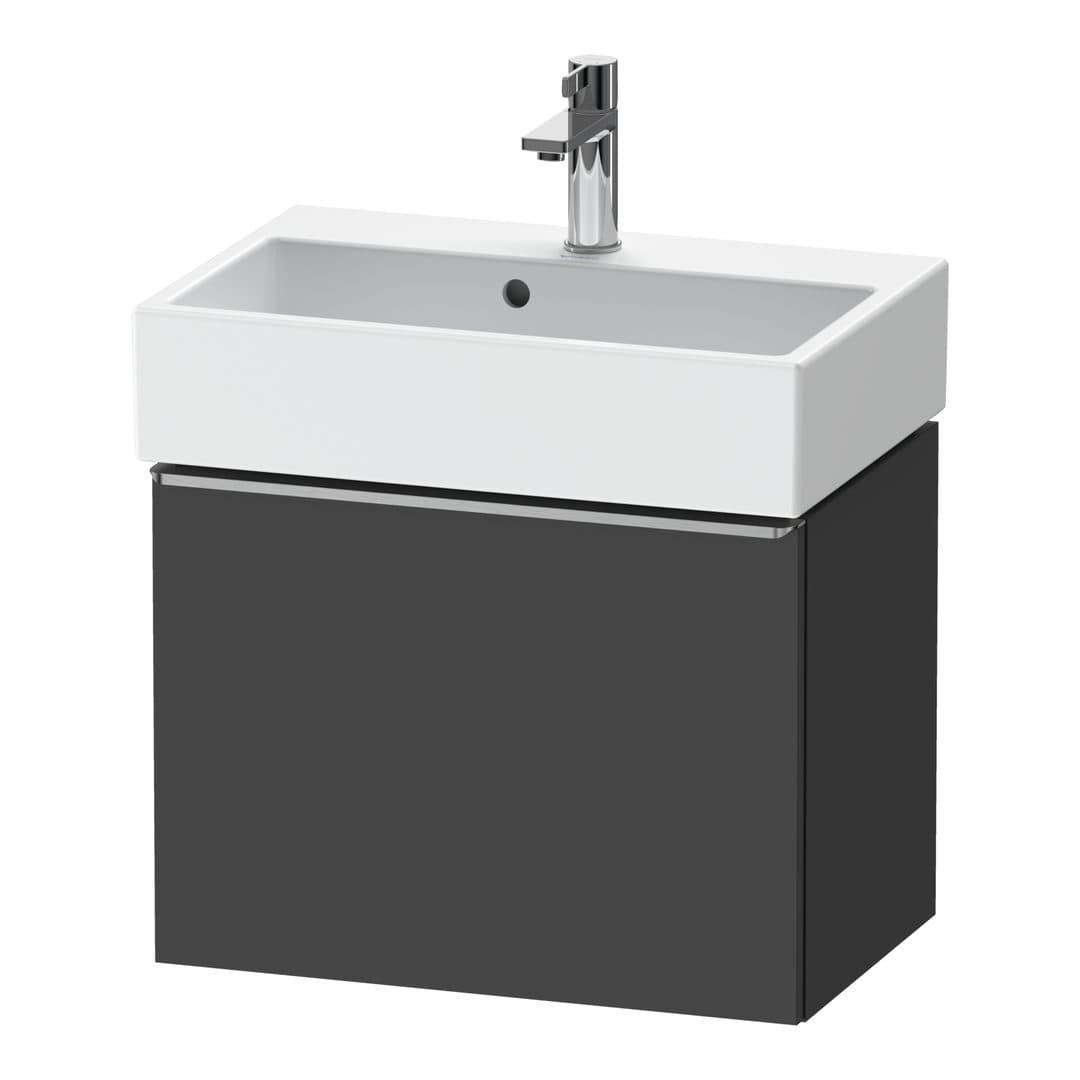 Duravit D-Neo – Έπιπλο Νιπτήρα – 584 mm, 1 συρτάρι, νιπτήρας κέντρο, Compact, Stainless steel Brushed – Graphite Matt, Decor (DE4229070490000)